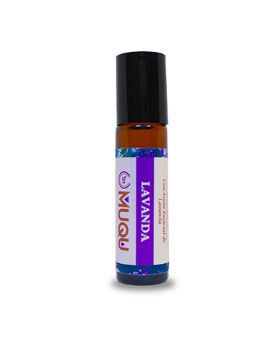 Roll-on de Lavanda con aceites esenciales para aromaterapia MUQU Colombia